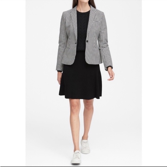 Banana Republic Houndstooth Classic Blazer Size 10 - Picture 2 of 10